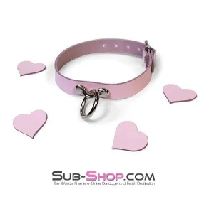0982A-SIS      Pretty Sissy Boi Princess Pink Feminization Leather Spellbound Collar