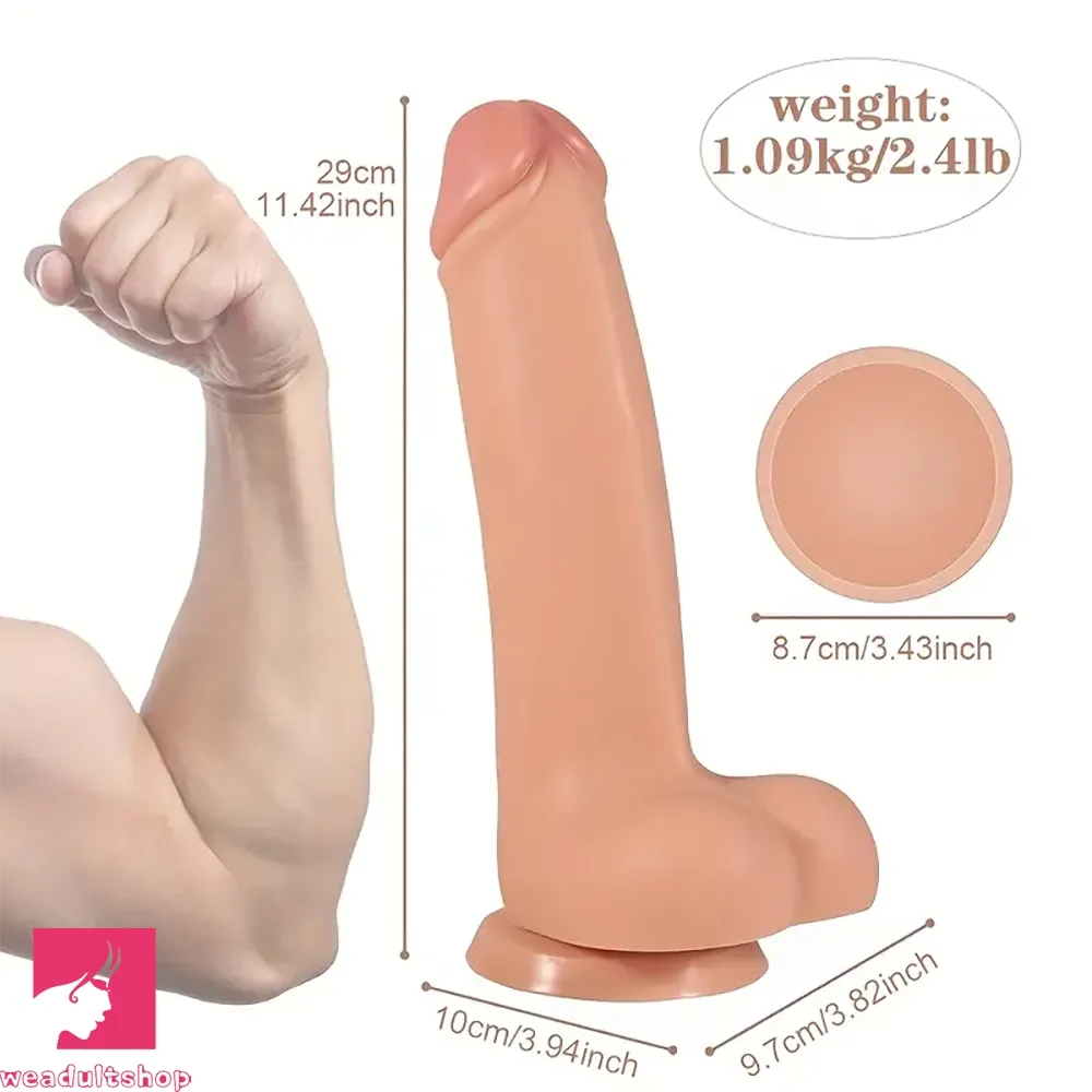 11.42in 3D Realistic Silicone Big Female Sex Toy Adult Couple Penis Dildo