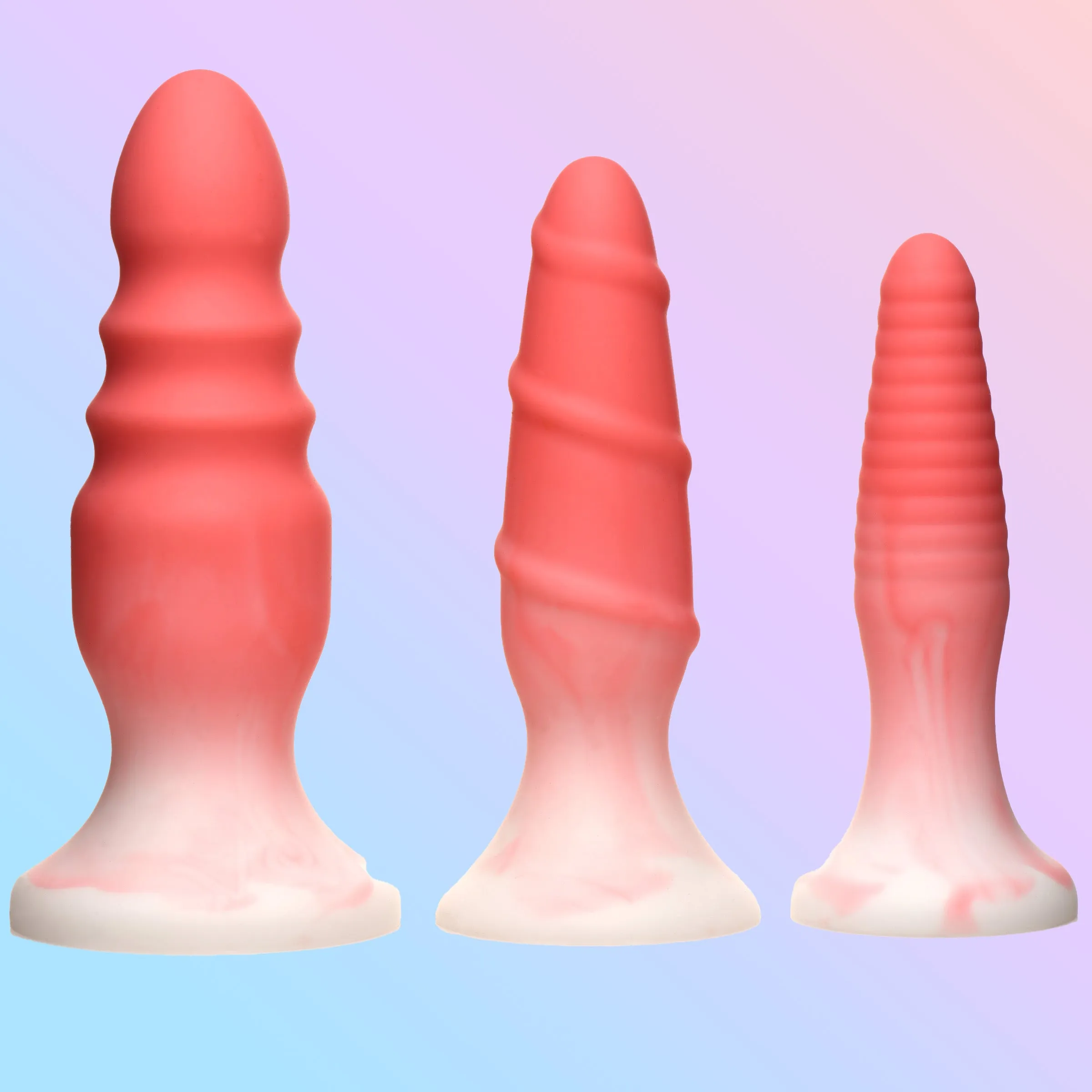 3 Piece Butt Plug Set - Pink
