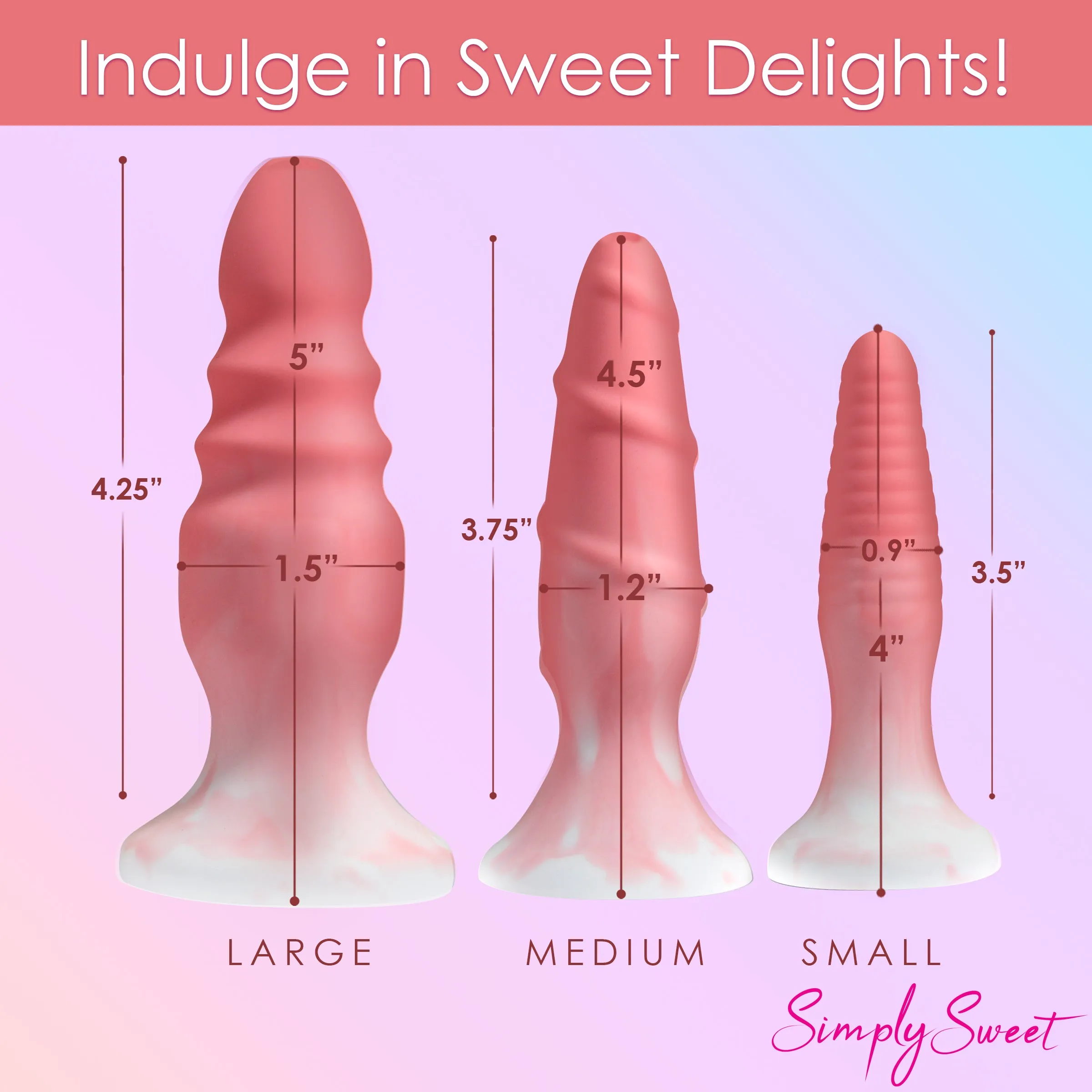 3 Piece Butt Plug Set - Pink