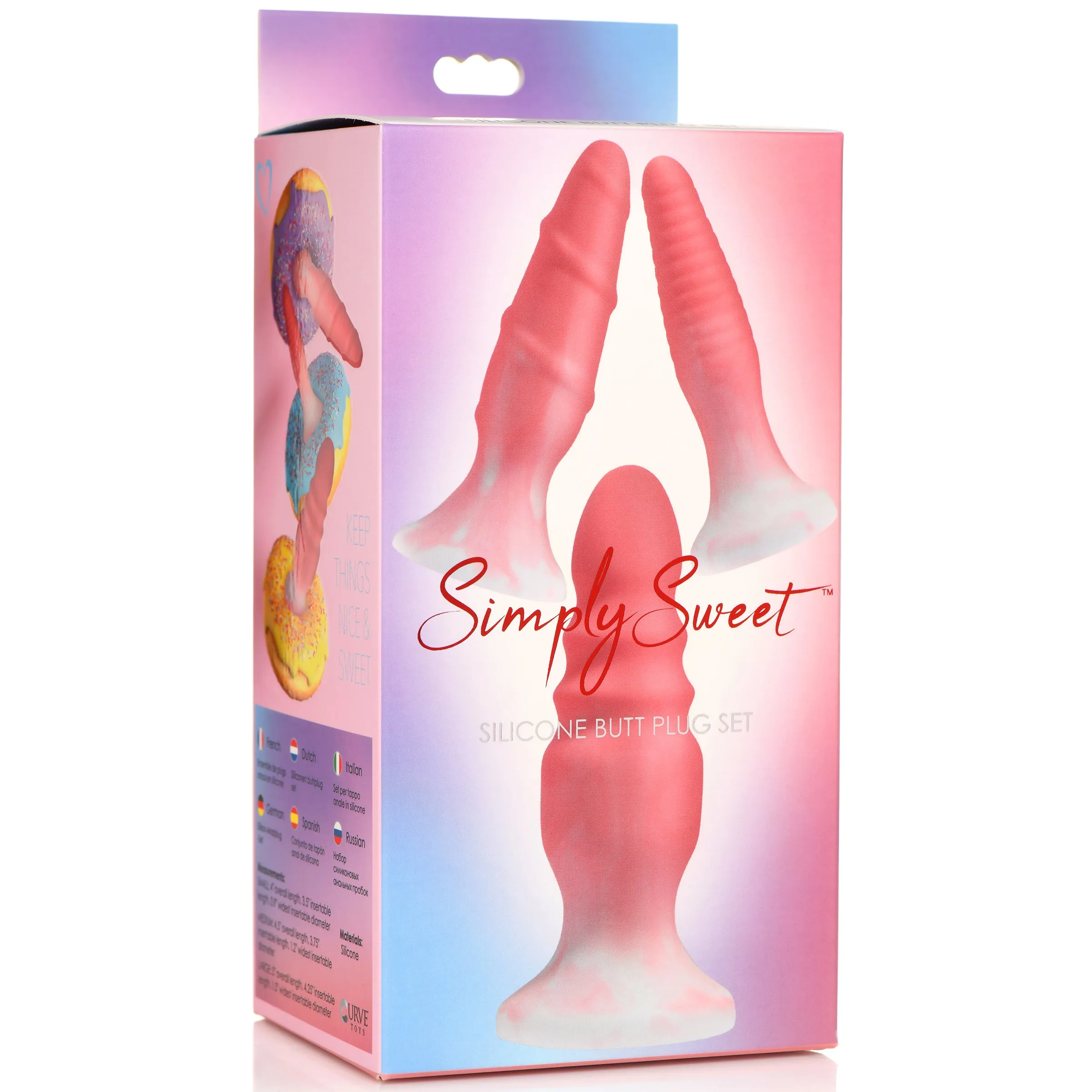 3 Piece Butt Plug Set - Pink