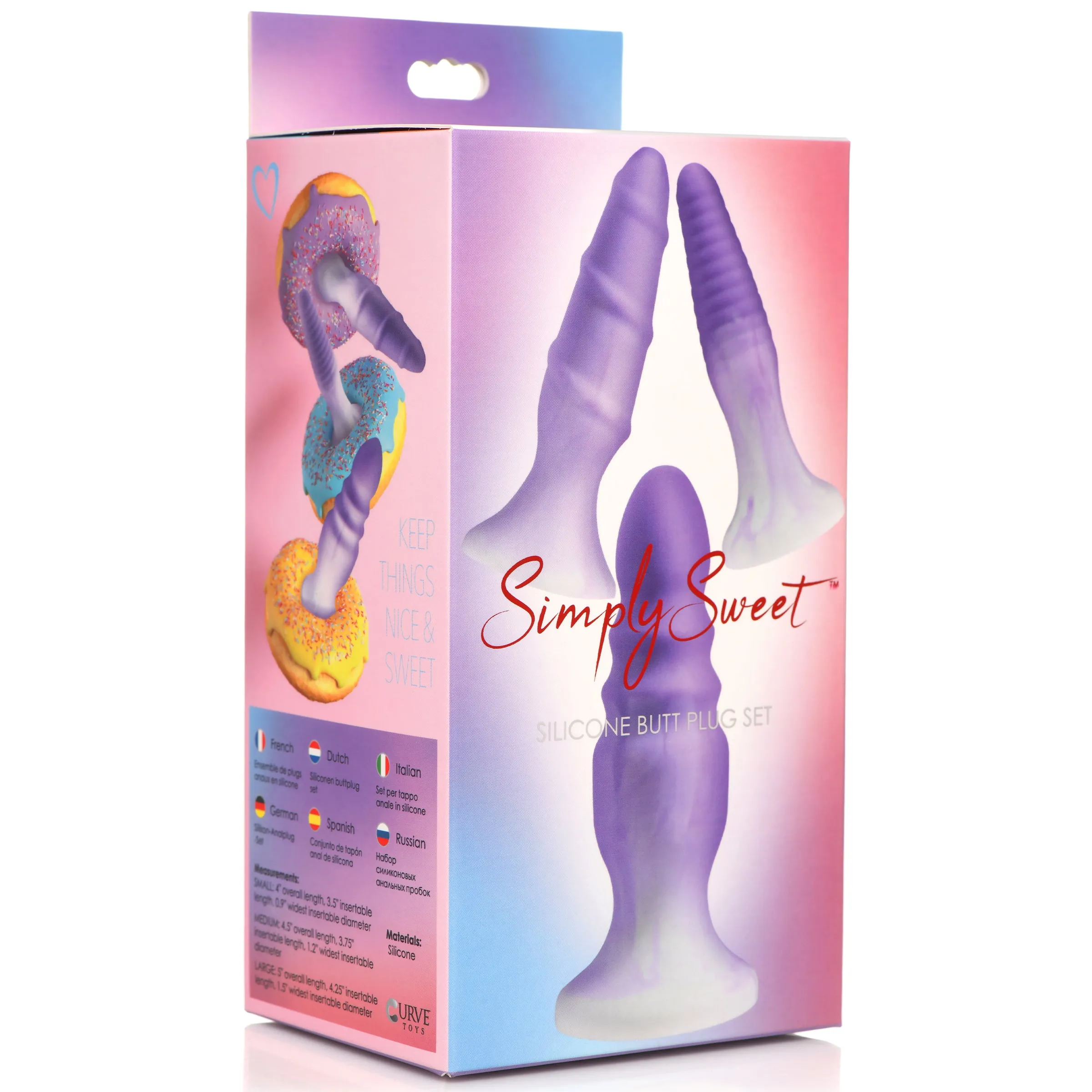 3 Piece Butt Plug Set - Purple