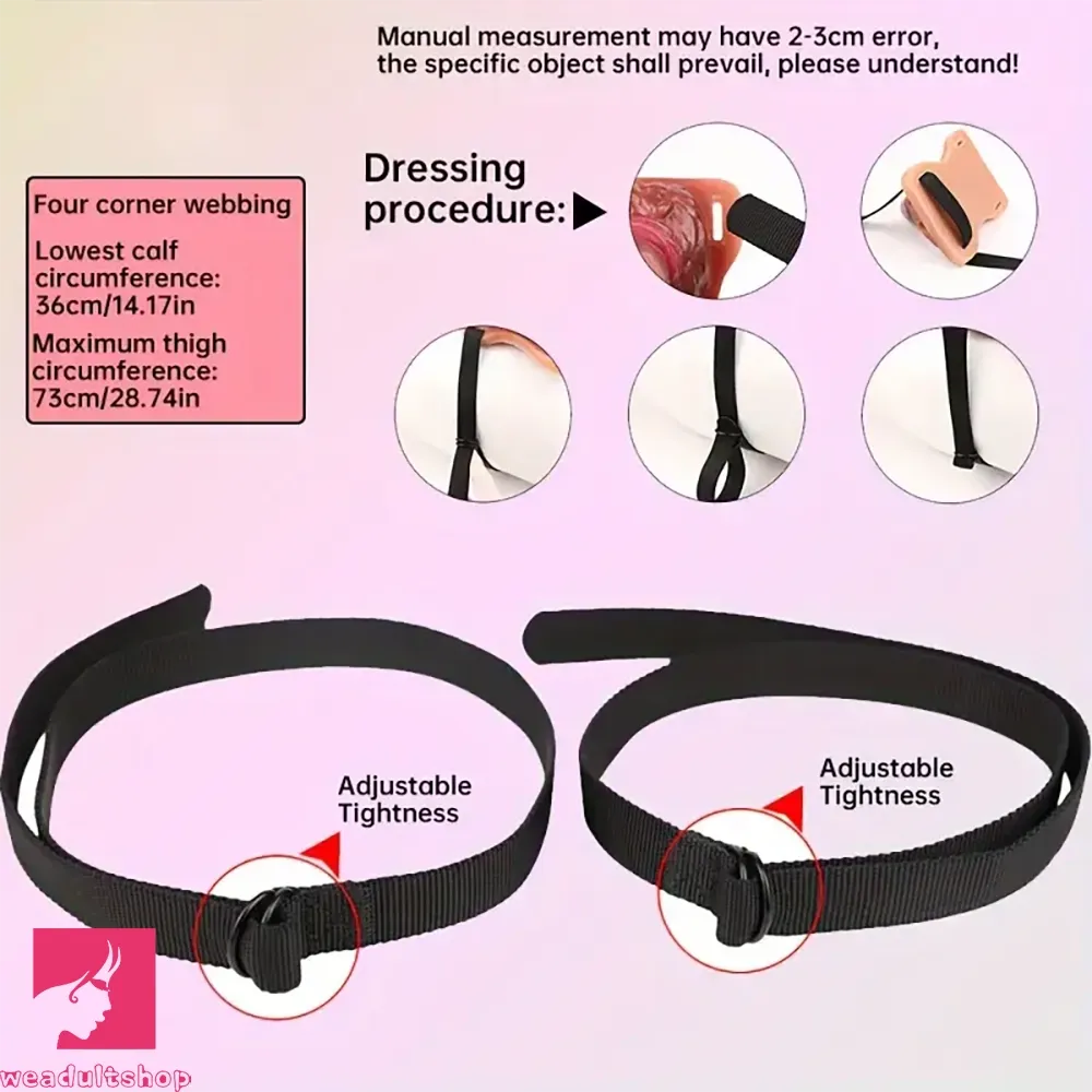 5.23in Realistic Uncut Foreskin Grinder Soft Dildo With Webbing Straps