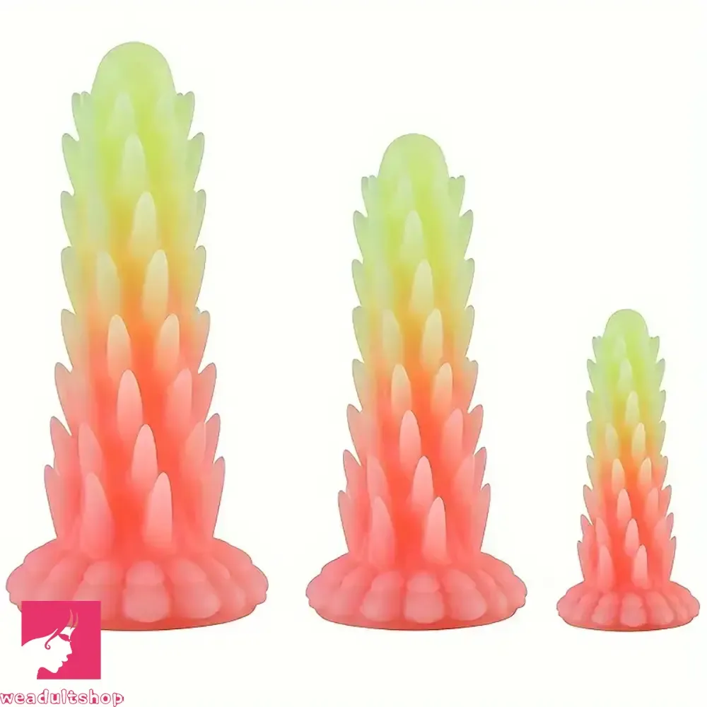 6.3in 7.48in 9.06in Colorful Luminous Hedgehog Spiked BDSM Dildo