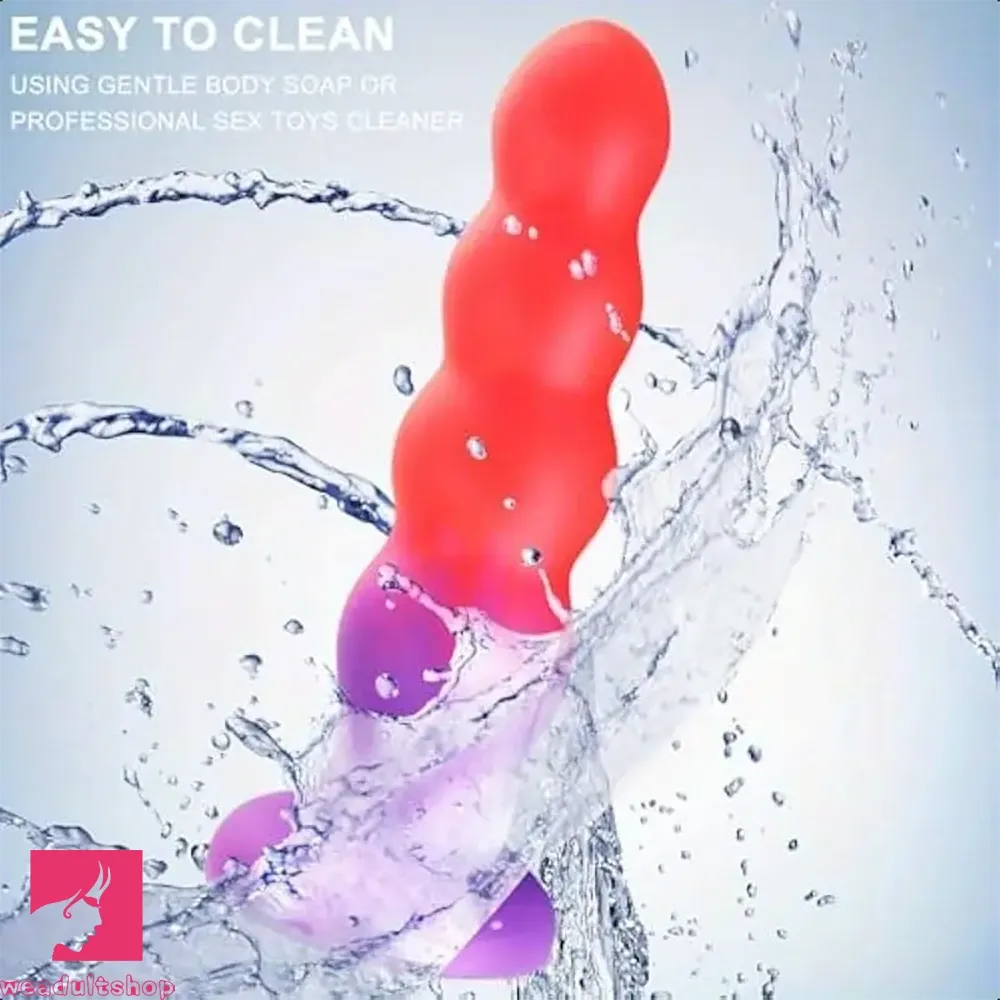 6.3in Silicone Cock Butt Soft Anal Beads Anal Trainer Dildo Masturbator