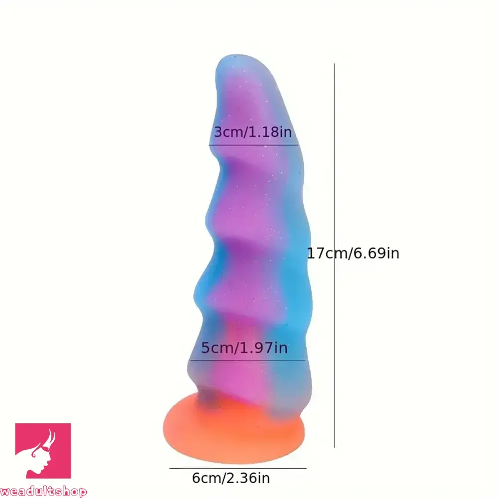 6.61in 8.17in 9.96in 12.4in Big Luminous Silicone Soft Monster Dildo