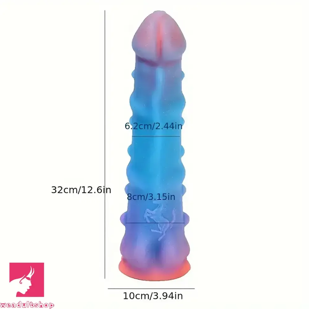 6.61in 8.17in 9.96in 12.4in Big Luminous Silicone Soft Monster Dildo