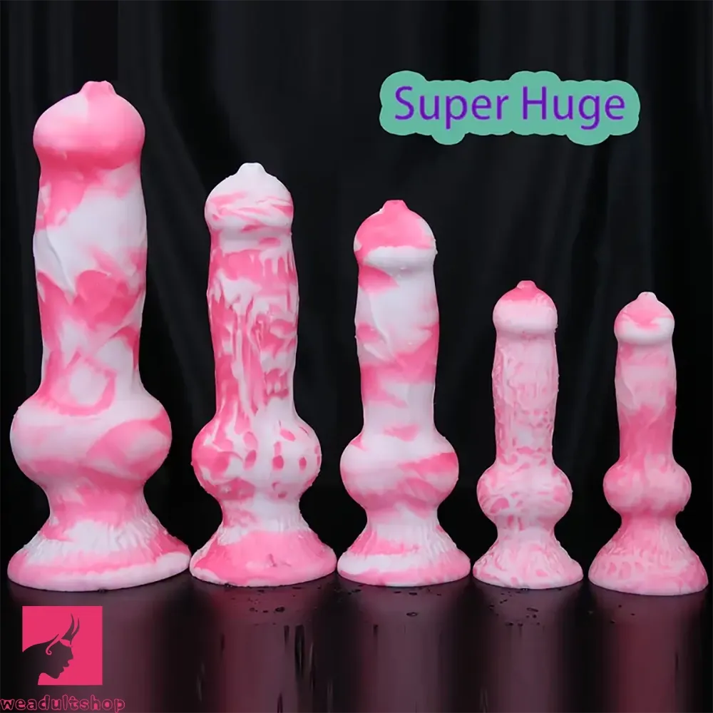 7.08in - 12.99in Realistic Pink Silicone Dog Knot Dildo Realistic Cock Toy