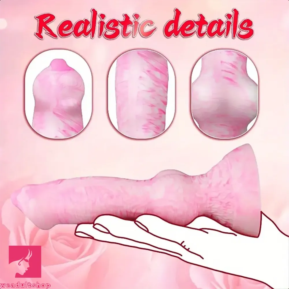 7.28in Dog Knot Women Men Realistic Silicone Animal Fantasy Odd Dildo