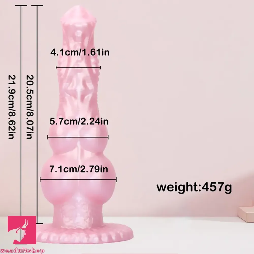 8.62in Realistic Dog Penis Design Silicone Dildo G-Spot Vaginal Dilation