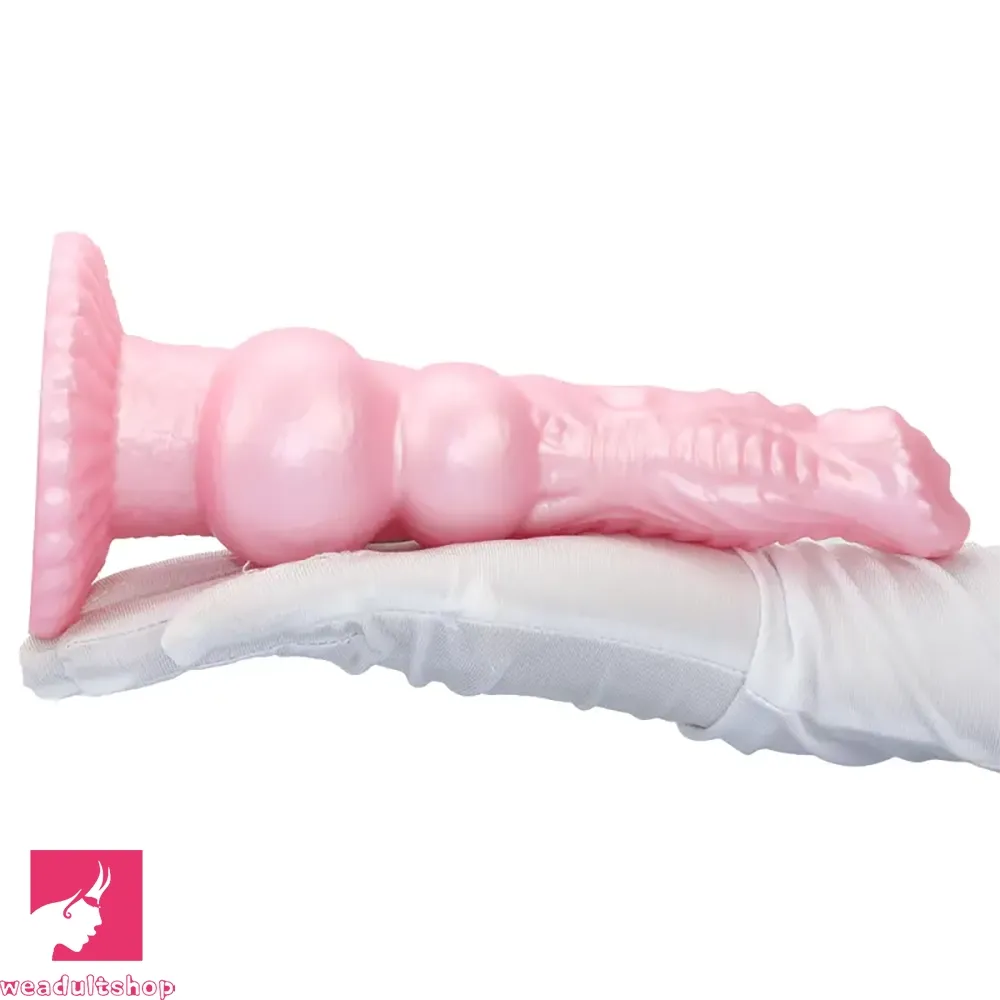 8.62in Realistic Dog Penis Design Silicone Dildo G-Spot Vaginal Dilation