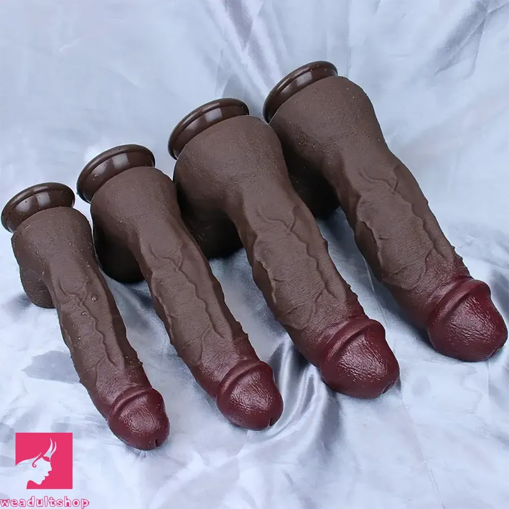 8.85in 10in 10.8in 11.8in Realistic Prostate Double Layer Large Silicone Dildo
