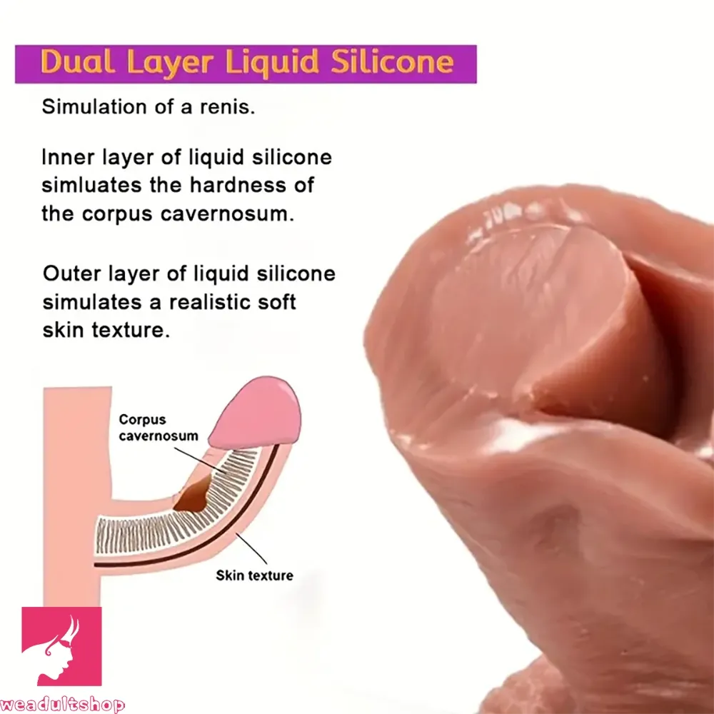 8.85in 10in 10.8in 11.8in Realistic Prostate Double Layer Large Silicone Dildo
