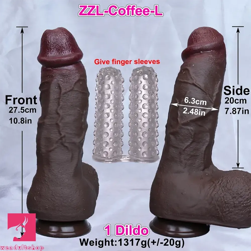 8.85in 10in 10.8in 11.8in Realistic Prostate Double Layer Large Silicone Dildo