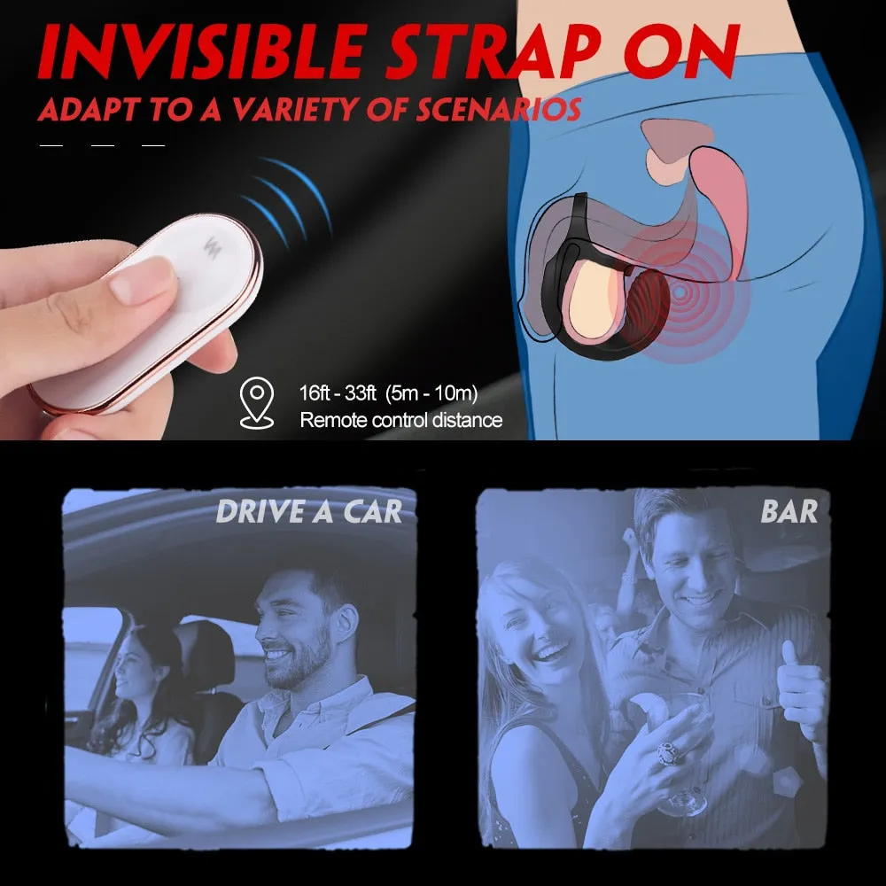 9 Mode Vibrating Penis Massager Ring Dildo Vibrator