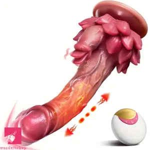 9.06in Realistic Silicone Dildo Vibrator Cock Thrusting Licking Heating