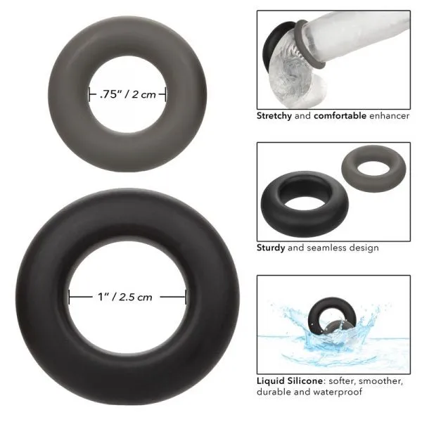 Alpha Liquid Silicone Prolong 2pk Cock Ring by Cal Exotics