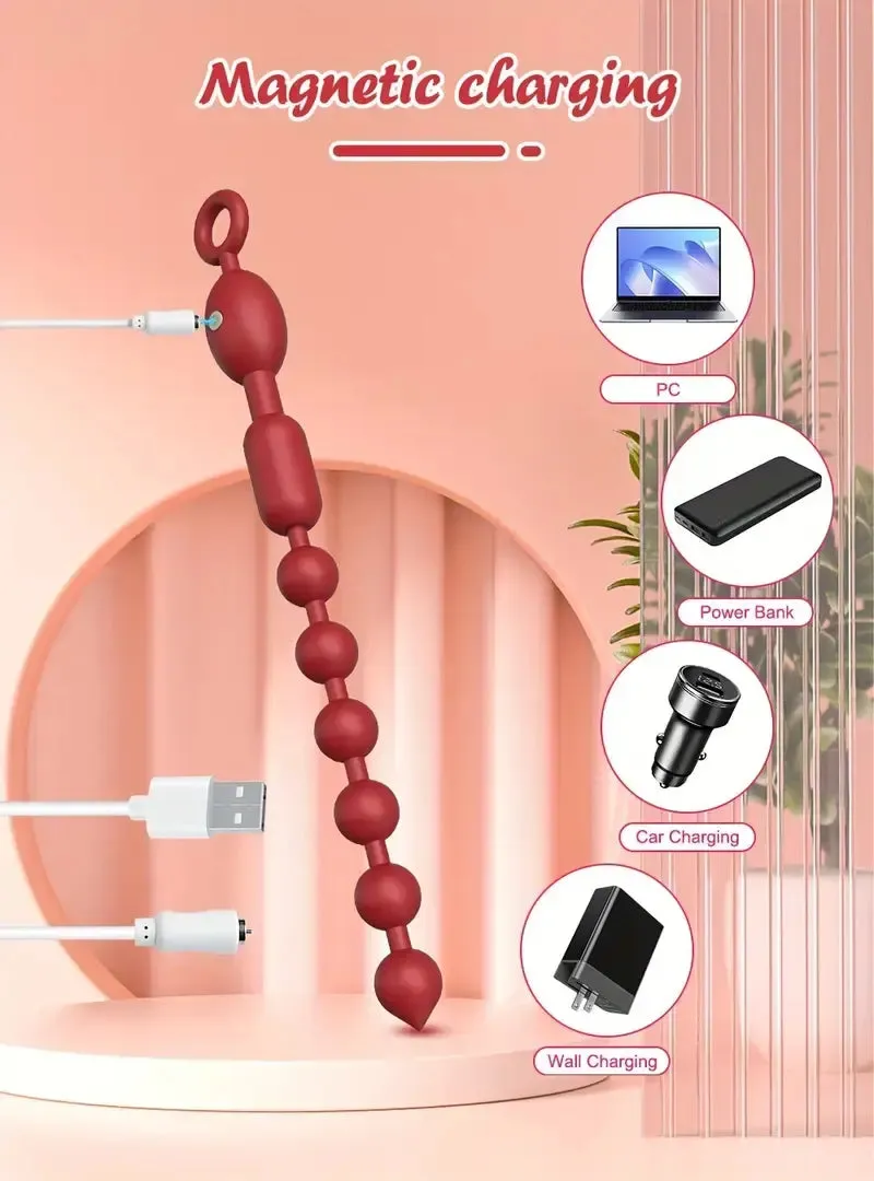 Anal Vibrator Anal Beads Balls Butt Plug Soft Silicone Vibrating Anal Beads