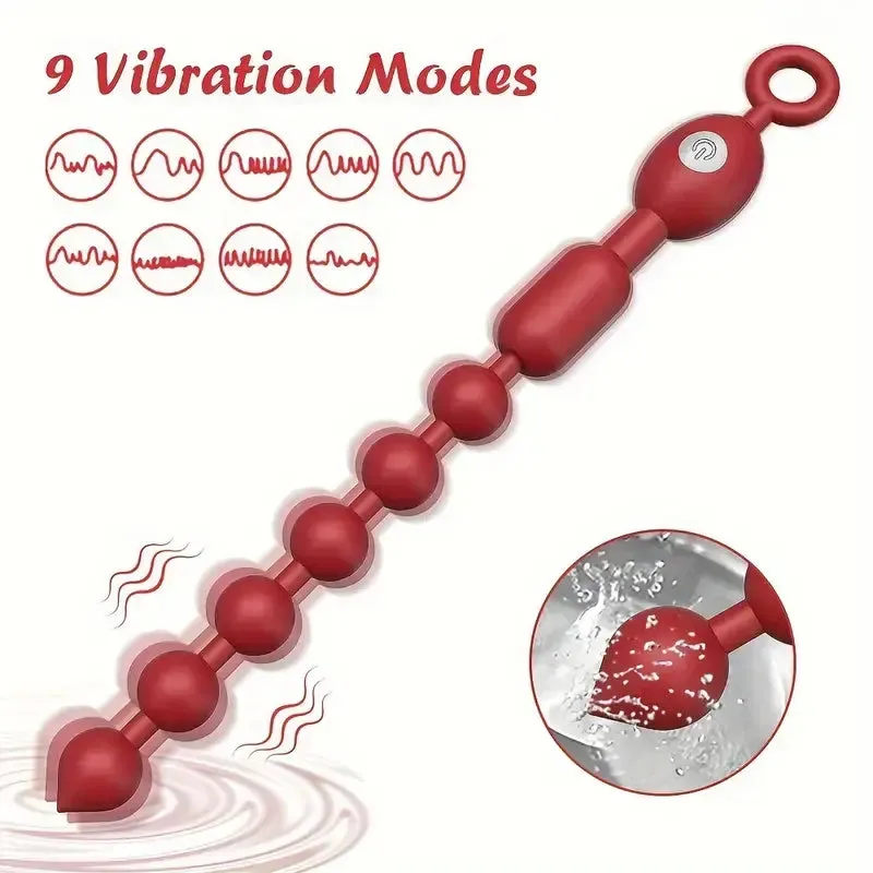 Anal Vibrator Anal Beads Balls Butt Plug Soft Silicone Vibrating Anal Beads