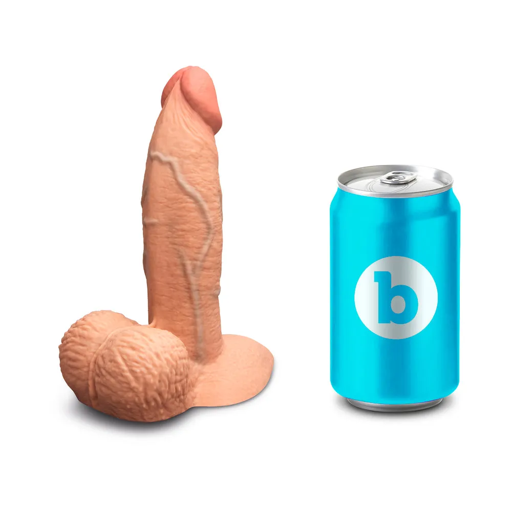 b-Vibe Slipskin Realistic Silicone Dildo 6 in. Girthy Mocha