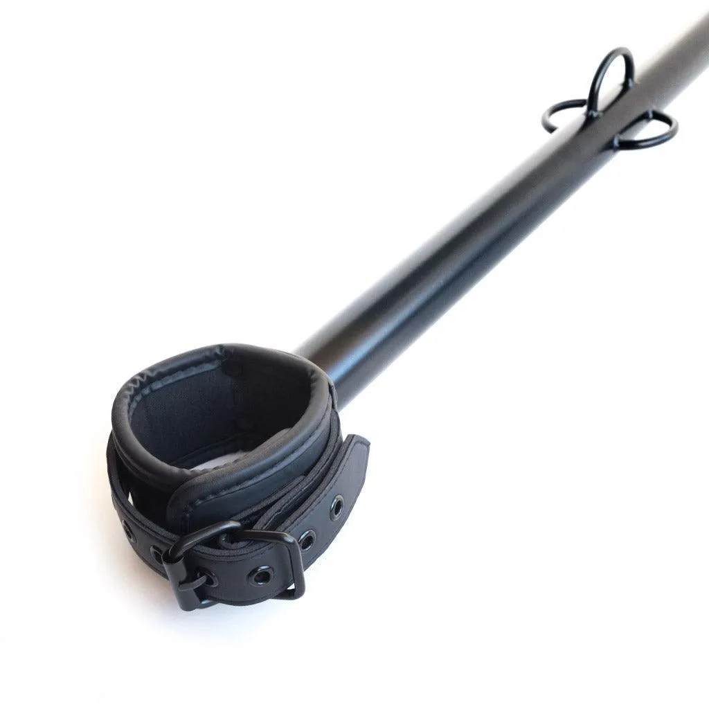 Big Barrel Ankle Spreader Bar 22 w/ Cuffs. Black