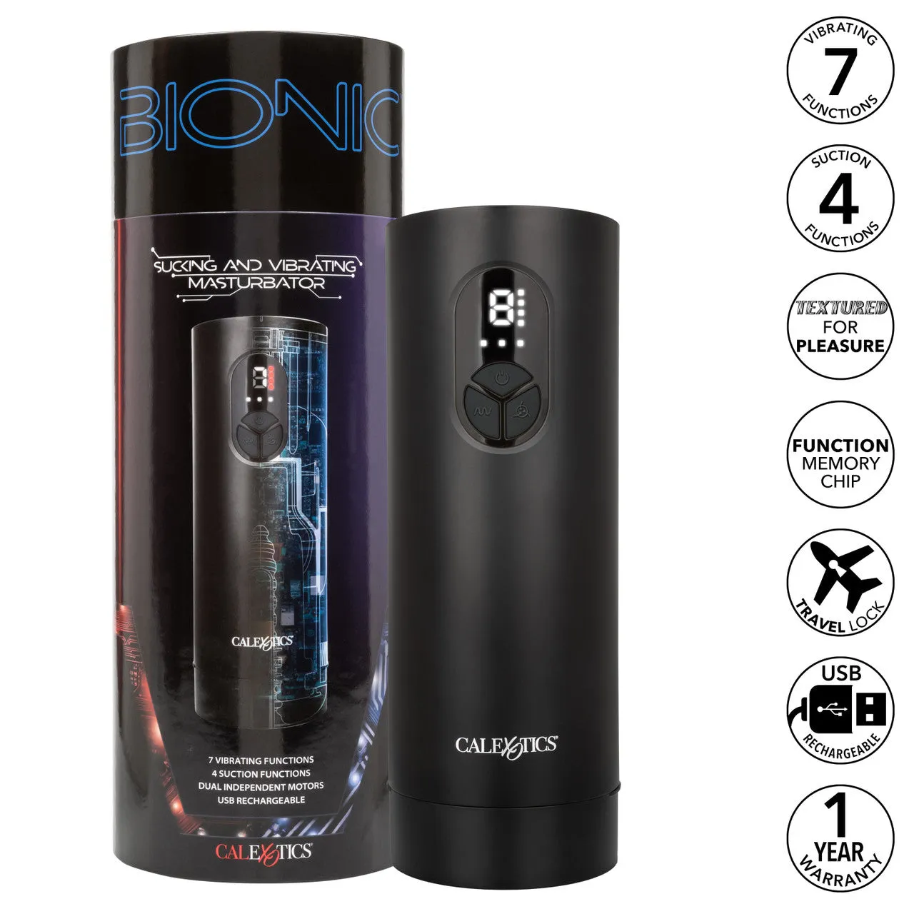 Bionic™ Sucking & Vibrating Male Masturbator by Cal Exotics