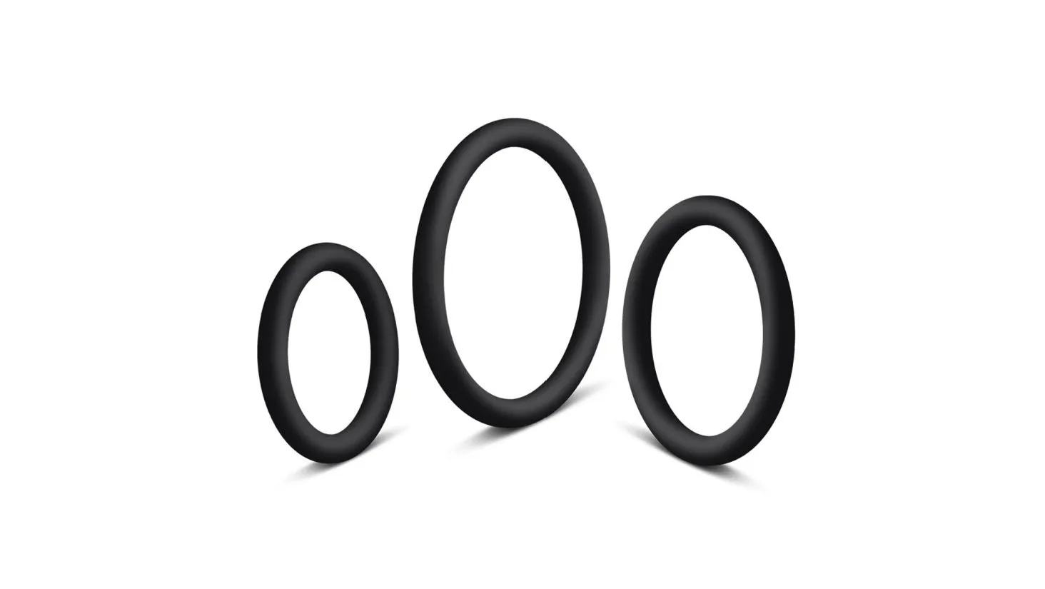 Black Cock Ring Set Liquid Silicone