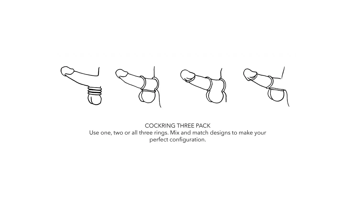 Black Cock Ring Set Liquid Silicone