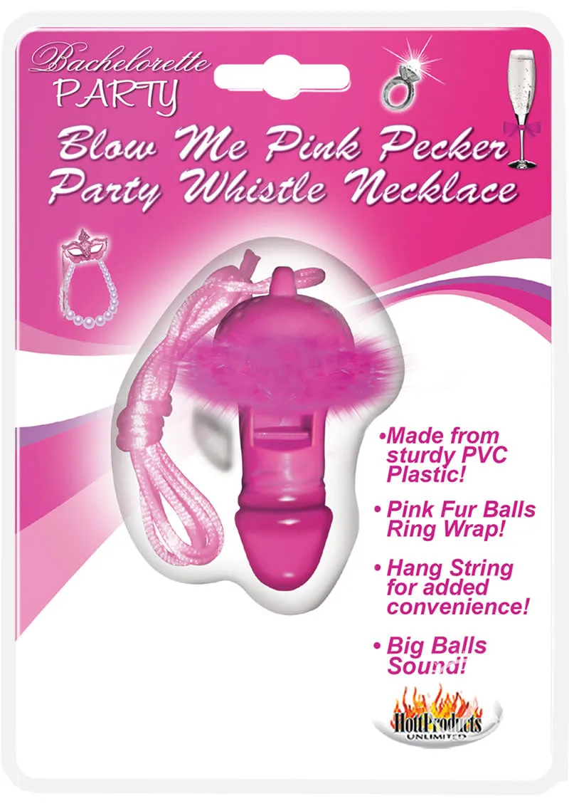 Blow Me Pink Pecker Whistle Necklace