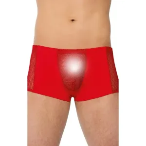 Boxeri sexy SOFTLINE Shorts 4515. lenjerie erotică pentru bărbați cu secțiune frontală din plasă. culoare roșu. mărime L