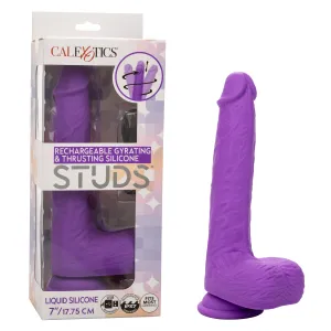 Calexotics Rechargeable Gyrating & Thrusting Silicone Studs purple