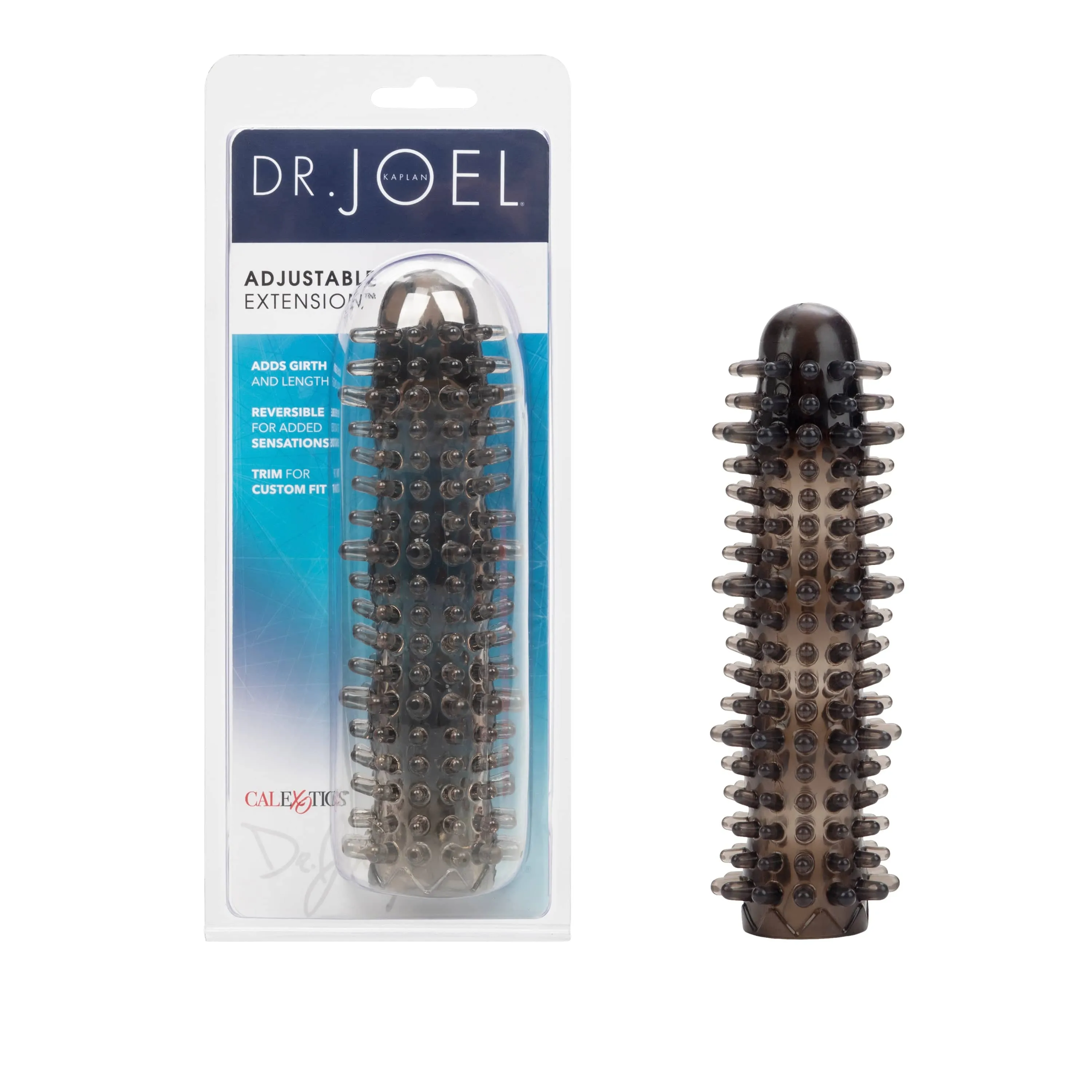 California Exotics - Dr Joel Kaplan Adjustable Extension Added Girth Cock Sleeve (Smoke)
