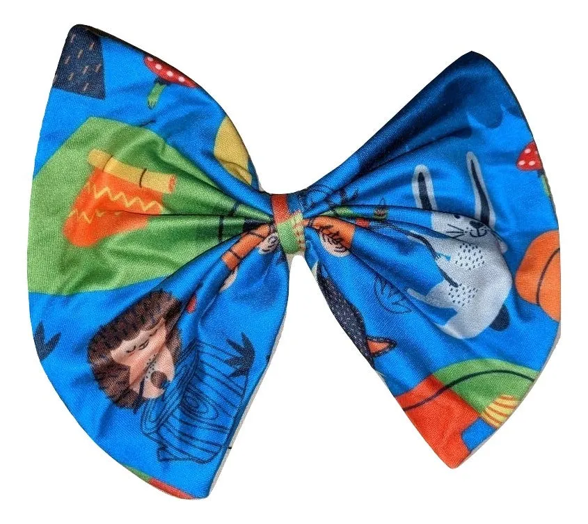 Camping Fabric Hair Bow ^