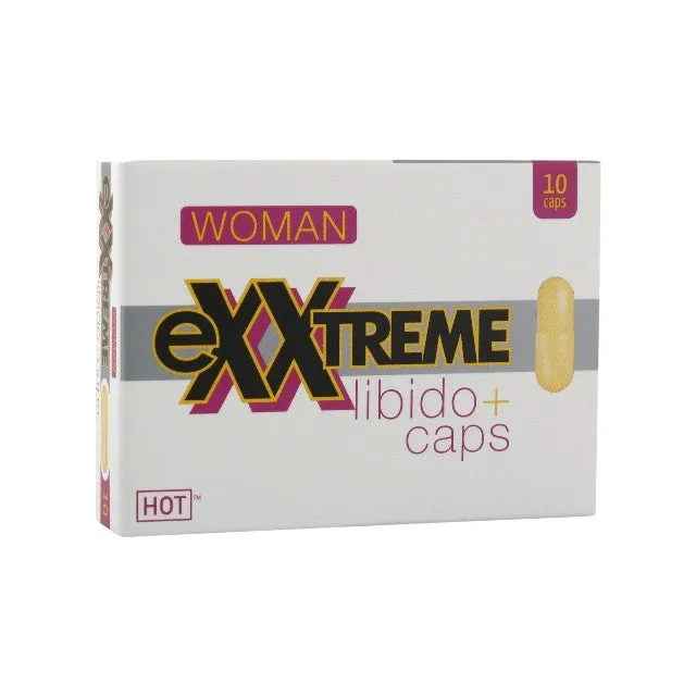 Capsule HOT Exxtreme Libido Caps. pentru creșterea libidoului feminin. cu vitamina B3 și acid folic. 10 buc