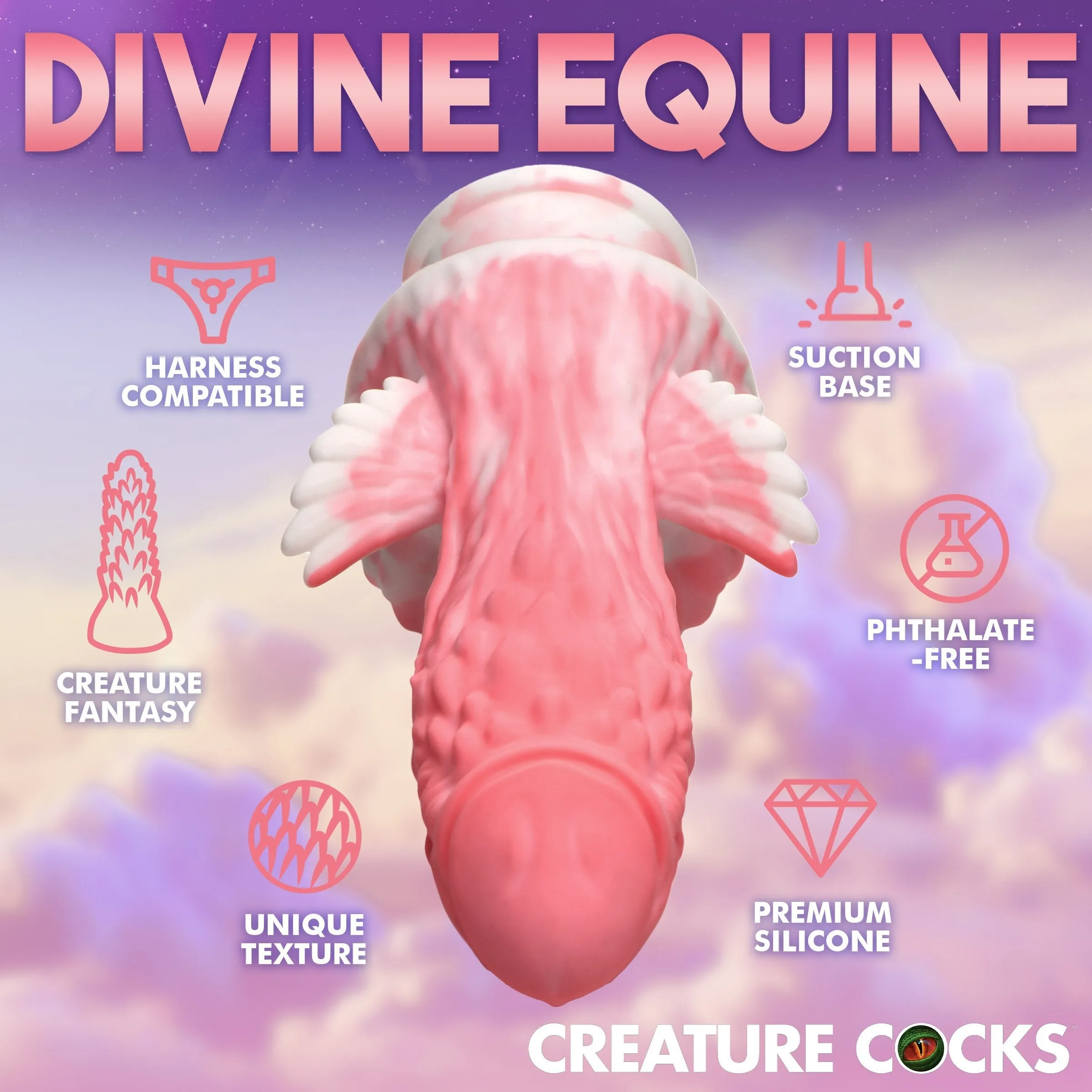Creature Cocks Pegasus Pecker Winged Silicone Dildo 8.5 Anal Fantasy Sex Toy