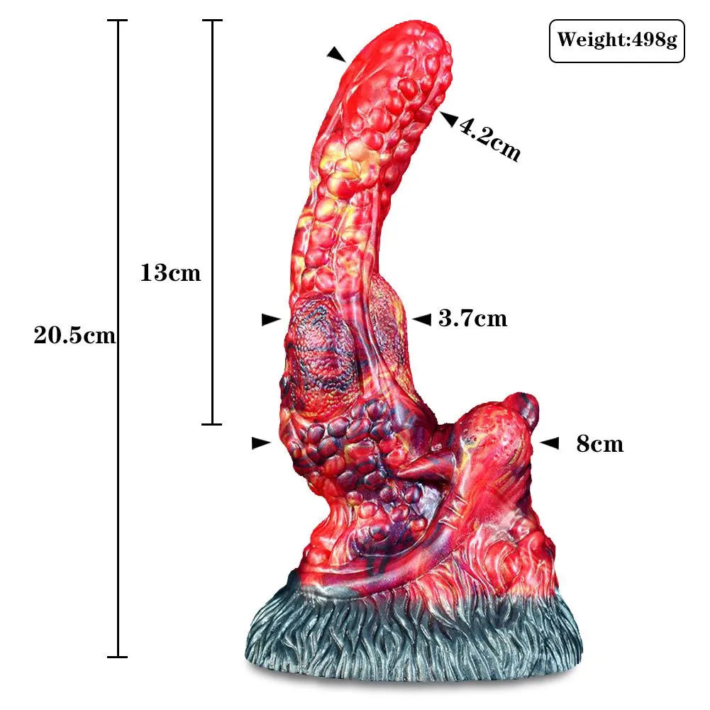 Curve Wolf Tongue Dildo Flexible Prostatic Massage with Suction Cup