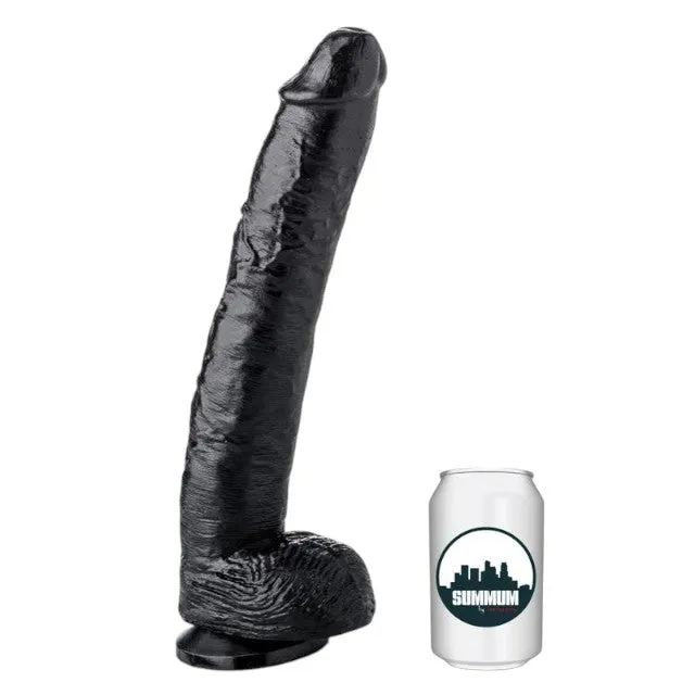 Dildo gros SUMMUM by Gangbangster Eso Yo. textură realistă. bază cu ventuză pentru fixare. diametru 6 cm. lungime inserabilă 30 cm. negru