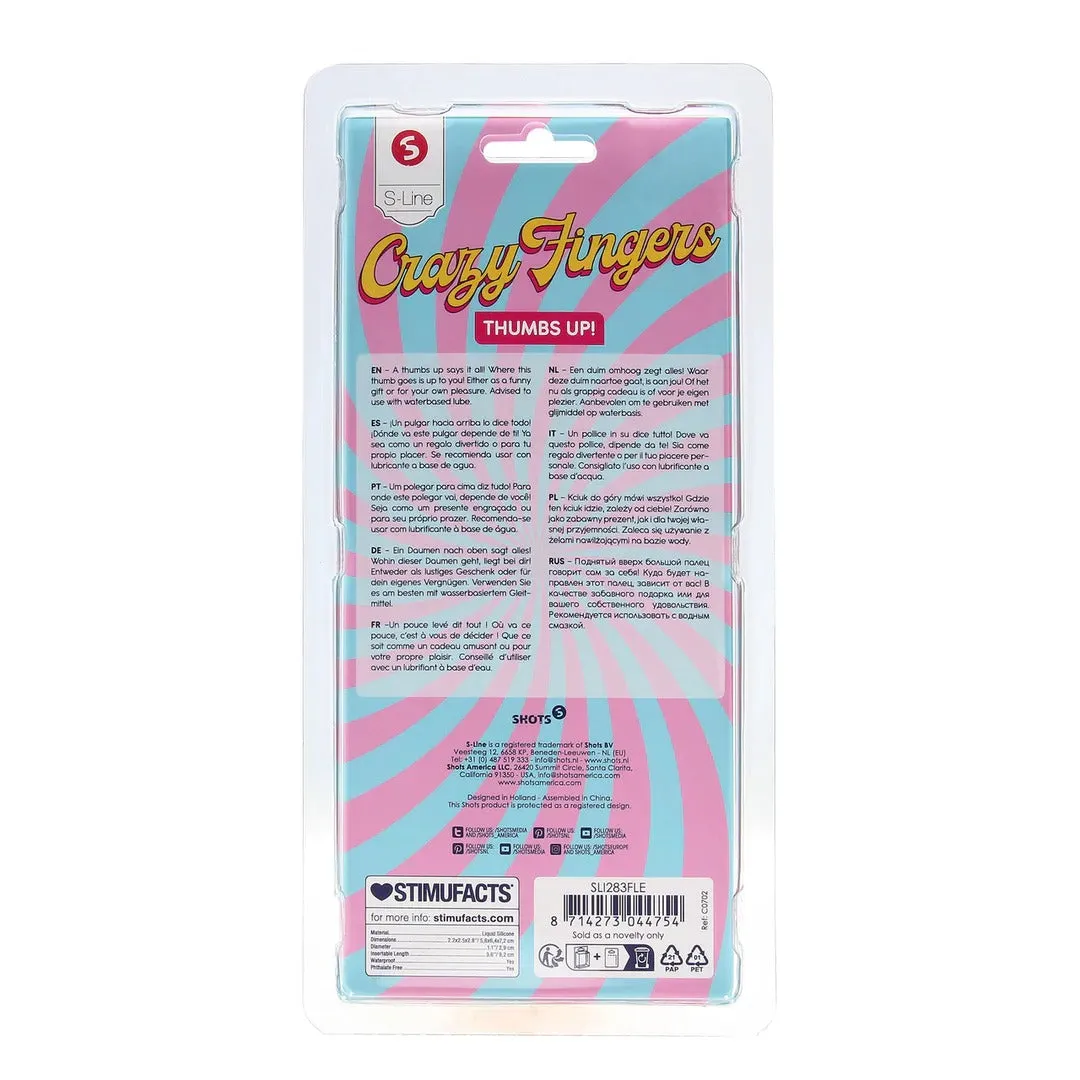 Dildo S-LINE BY SHOTS Thumbs up. în formă de deget. din silicon lichid. cu bază cu ventuză pentru fixare. lungime 17 cm. culoarea pielii