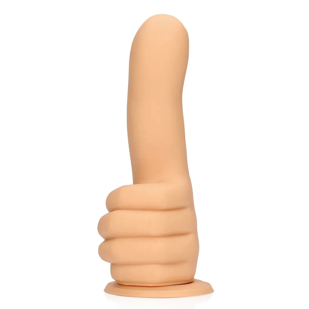 Dildo S-LINE BY SHOTS Thumbs up. în formă de deget. din silicon lichid. cu bază cu ventuză pentru fixare. lungime 17 cm. culoarea pielii