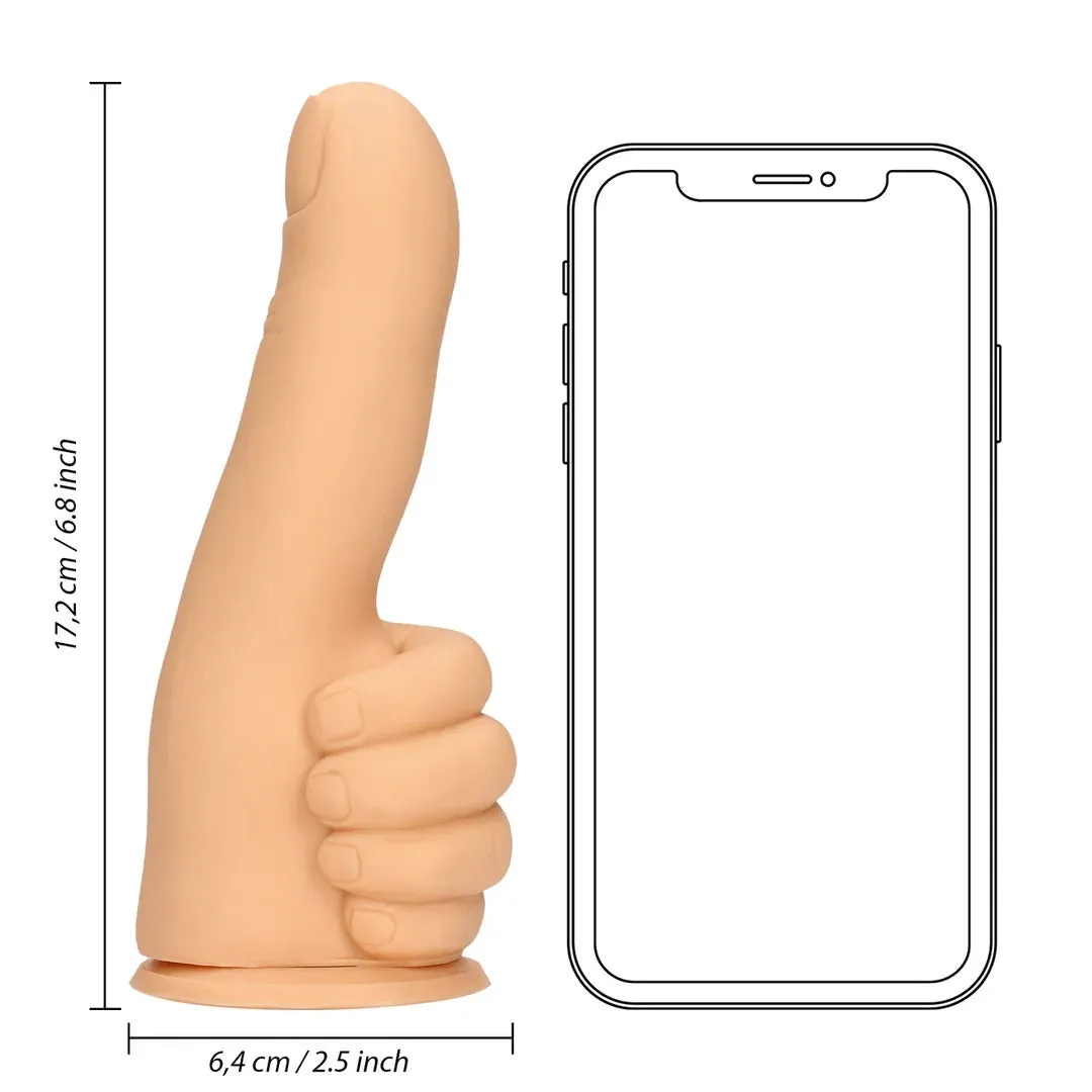 Dildo S-LINE BY SHOTS Thumbs up. în formă de deget. din silicon lichid. cu bază cu ventuză pentru fixare. lungime 17 cm. culoarea pielii