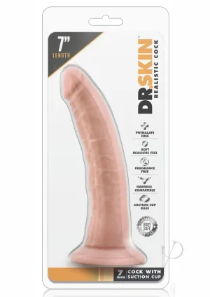 Dr Skin Cock W/suction 7 Vanilla