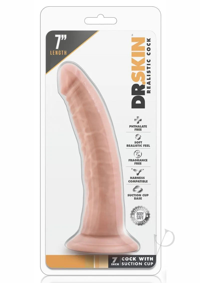 Dr Skin Cock W/suction 7 Vanilla