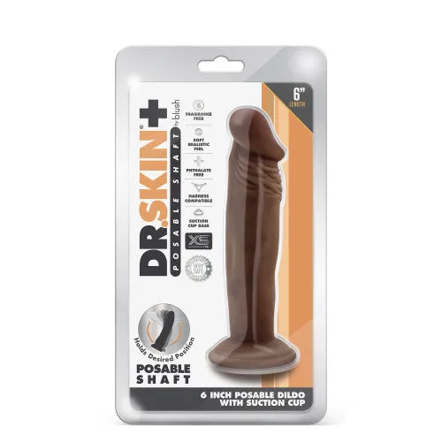 DR SKIN Plus Posable dildo Chocolate 16.5 x 3.8 cm
