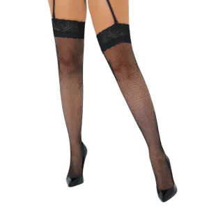 Dresuri din plasă DARING INTIMATES Net Stockings with Lace Top. design cu benzi de dantelă. mărime universală. culoare negru. model 75001