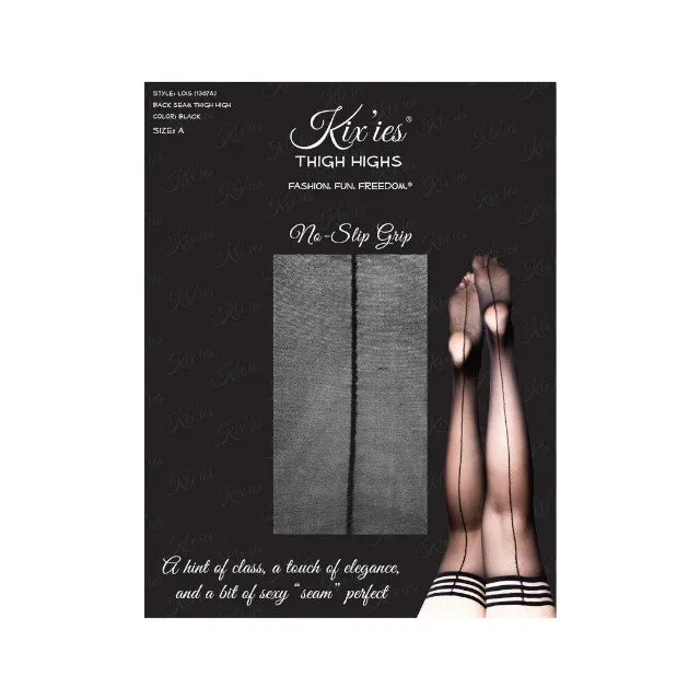 Dresuri sexy KIX'IES LOIS. cu cusătură pe spate și benzi anti-alunecare. negru. mărime C (L-XL) (model 1307C)