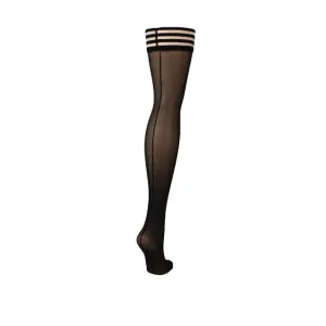Dresuri sexy KIX'IES LOIS. cu cusătură pe spate și benzi anti-alunecare. negru. mărime C (L-XL) (model 1307C)