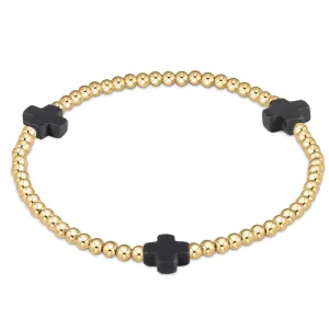 ENewton 3mm Charcoal Signature Cross Bracelet