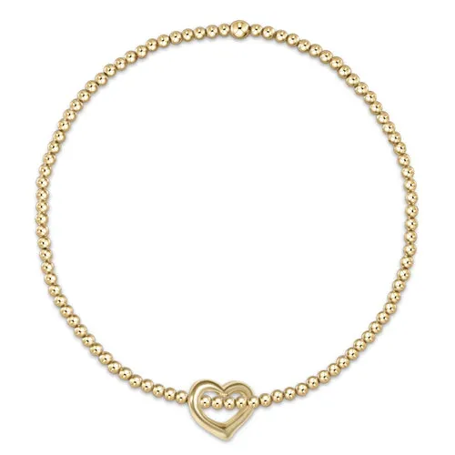 ENewton *eGirl* 2mm Classic Love Small Charm Gold Bead Bracelet