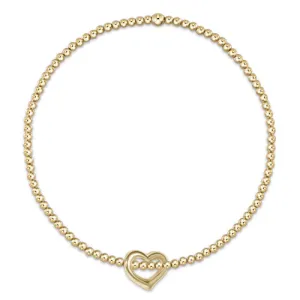 ENewton *eGirl* 2mm Classic Love Small Charm Gold Bead Bracelet