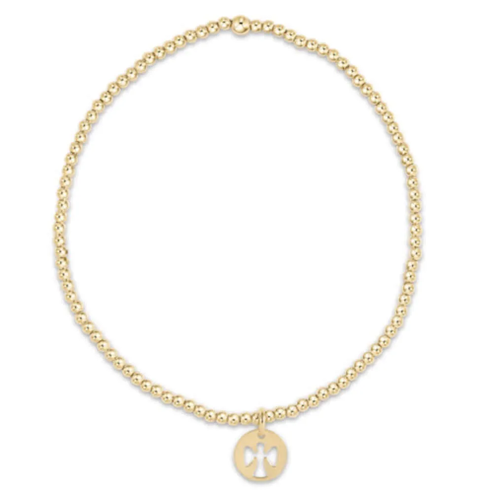 ENewton *eGirl* 2mm Gold Classic Bead with Guardian Angel Disc